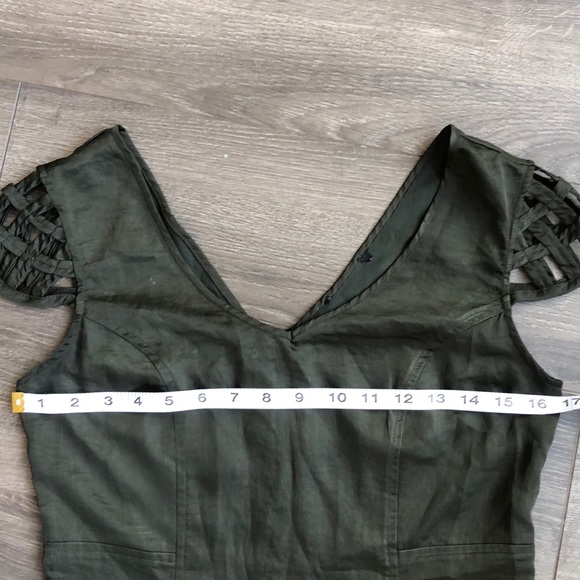 Olive dress with sleeve detail size 4-6 - Picture 9 of 9